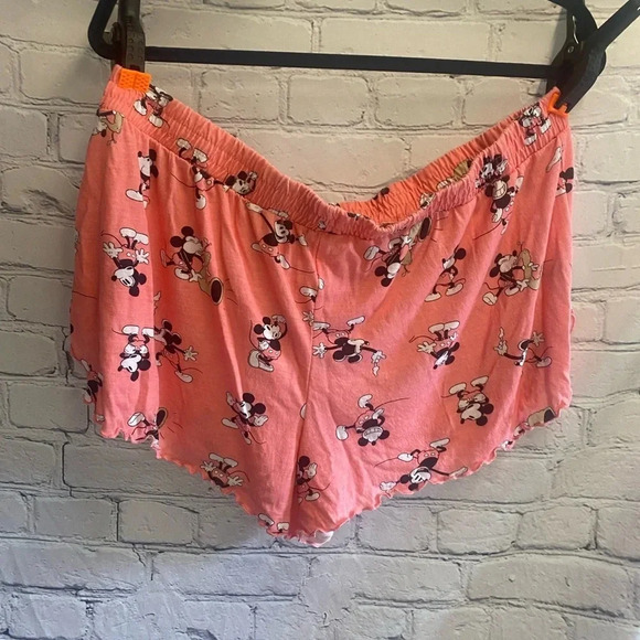 5/$20 Disney‎ Women’s 2 piece Mickey Mouse Pajama Set XL 16/18 Coral - Picture 9 of 11